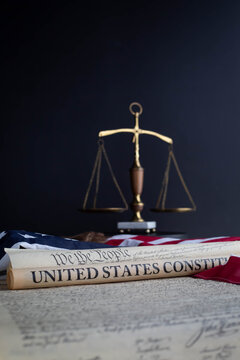 The flag and the constitution of United states of America 