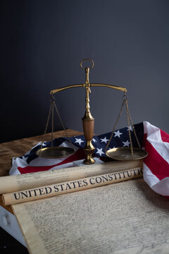The flag and the constitution of United states of America 