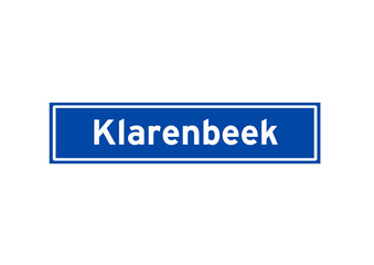 Klarenbeek isolated Dutch place name sign. City sign from the Netherlands.