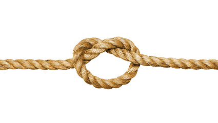 Rope with a knot on white background