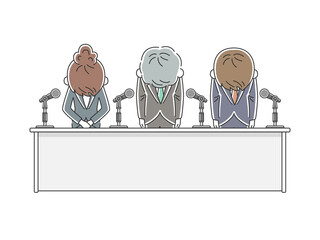 Fototapete 記者会見で謝罪する女性のイラスト Fototapeten R Design