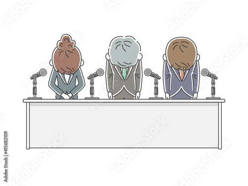 企業の謝罪会見のイラスト Wall Mural Wallpaper Murals R Design