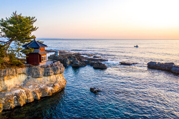 茨城県五浦海岸（六角堂含む）の夜明け