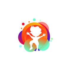 Colorful Kids Play logo vector, Children logo designs template, 
design concept, logo, logotype element for template