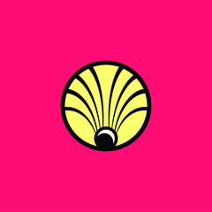 vector illustration of simple shell logo, icon
