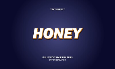 Editable text effect honey title style
