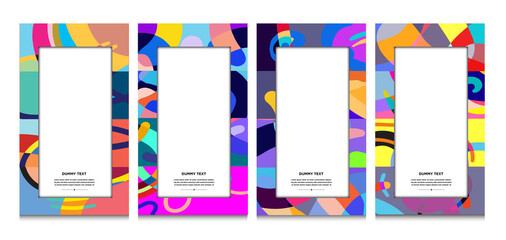 Vector colorful geometric curve frame and border background for Summer