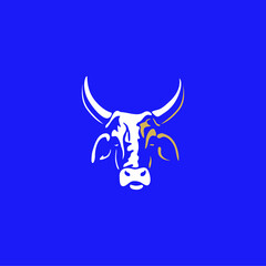 Elegance vector illustration of bull logo, 
buffalo cow ox bull logo design inspiration.