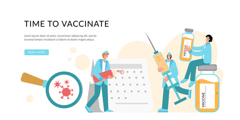 Prevention injection, immunization. Coronavirus infection treatment. Doctor Create Vaccination Schedule. Nurse holding Syringe. Immunization Campaign Concept. Vaccination.
