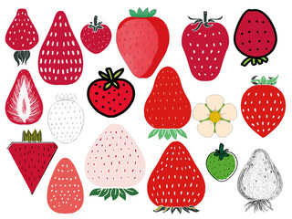 いちごのイラストセット