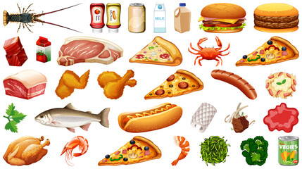 Set of food isolated