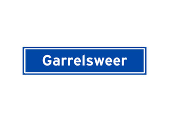 Garrelsweer isolated Dutch place name sign. City sign from the Netherlands.