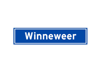 Winneweer isolated Dutch place name sign. City sign from the Netherlands.