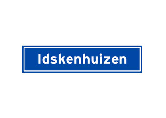 Idskenhuizen isolated Dutch place name sign. City sign from the Netherlands.