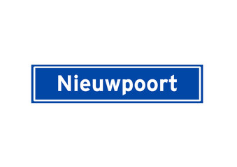 Nieuwpoort isolated Dutch place name sign. City sign from the Netherlands.