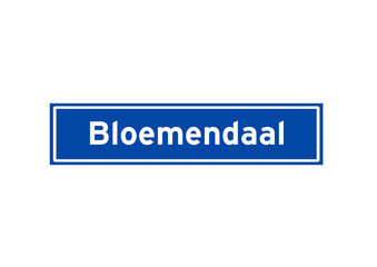 Bloemendaal isolated Dutch place name sign. City sign from the Netherlands.