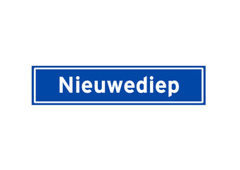 Nieuwediep isolated Dutch place name sign. City sign from the Netherlands.