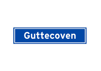 Guttecoven isolated Dutch place name sign. City sign from the Netherlands.