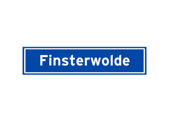 Finsterwolde isolated Dutch place name sign. City sign from the Netherlands.
