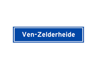 Ven-Zelderheide isolated Dutch place name sign. City sign from the Netherlands.