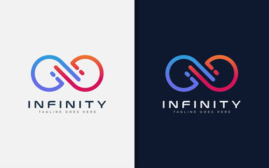 Modern Infinity Sign Logo Design. Abstract Infinity Symbol Made From Colorful Geometric Lines. Usable For Business Brand and Tech Company. Vector Logo Illustration.