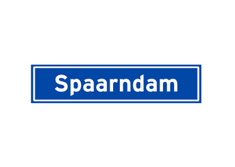 Spaarndam isolated Dutch place name sign. City sign from the Netherlands.