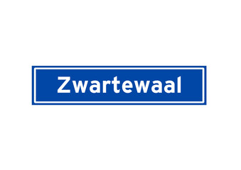 Zwartewaal isolated Dutch place name sign. City sign from the Netherlands.