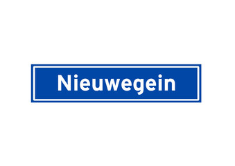 Nieuwegein isolated Dutch place name sign. City sign from the Netherlands.