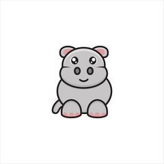 cute hippo mascot design vector eps 10 on white background