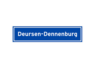 Deursen-Dennenburg isolated Dutch place name sign.