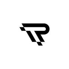 Letter TP symbol outline logo design. Minimalist monochrome monogram. Elegant universal vector design
