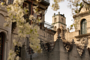 Daytime view of the historic skyline of downtown Riverside, California, USA.