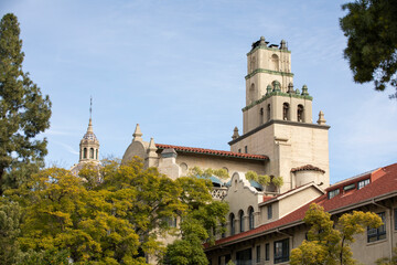 Fototapeta na wymiar Daytime view of the historic skyline of downtown Riverside, California, USA.