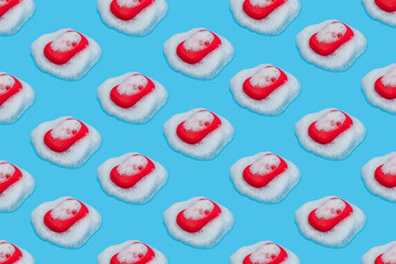Soap patterns with foam to wash hands and prevent coronavirus and other diseases