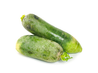 Green radish  isolated on white background