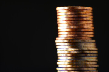 coin on table background and business or finance saving money