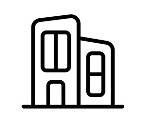 office building working space single isolated icon with outline line style