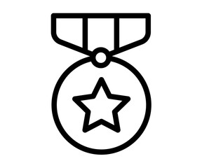 medal award achievement single isolated icon with outline line style