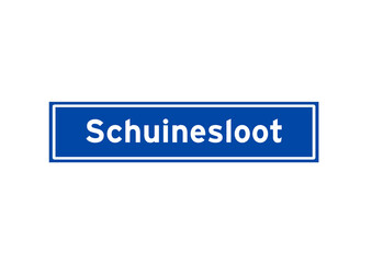 Schuinesloot isolated Dutch place name sign. City sign from the Netherlands.