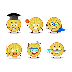 School student of slice of lulo cartoon character with various expressions