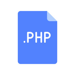 PHP file format flat icon. Linear style sign for mobile concept and web design. Simple color symbol. Vector illustration isolated on white background. EPS 10.