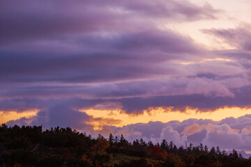 Obraz premium 北海道 夕焼け空