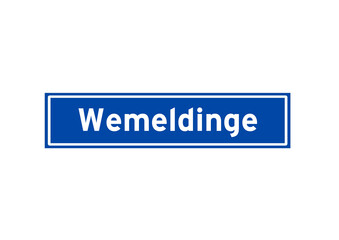 Wemeldinge isolated Dutch place name sign. City sign from the Netherlands.