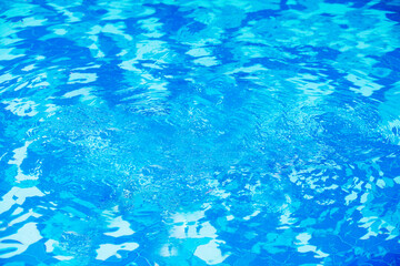 Swimming pool with ripples on the surface
