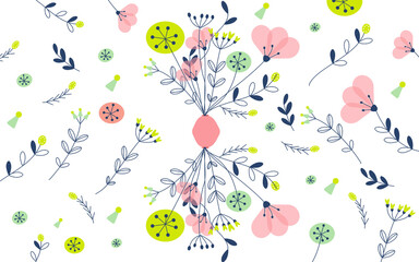 Hand drawn plant floral vector