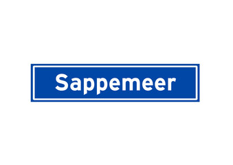 Sappemeer isolated Dutch place name sign. City sign from the Netherlands.