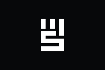 Minimal Innovative Initial SM logo and MS logo. Letter SM MS creative elegant Monogram. Premium Business logo icon. White color on black background - obrazy, fototapety, plakaty