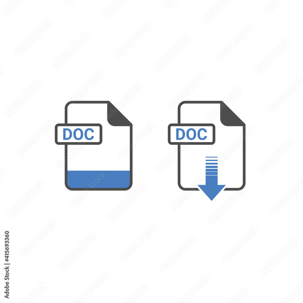 Poster doc format download icon - format extension file icon vector illustration for web and graphics desig
