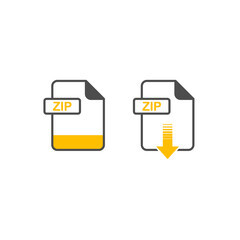 ZIP Format Download Icon - Format Extension File Icon Vector Illustration For Web and Graphics Design. © elfazastuff