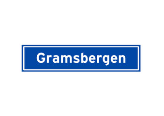 Gramsbergen isolated Dutch place name sign. City sign from the Netherlands.